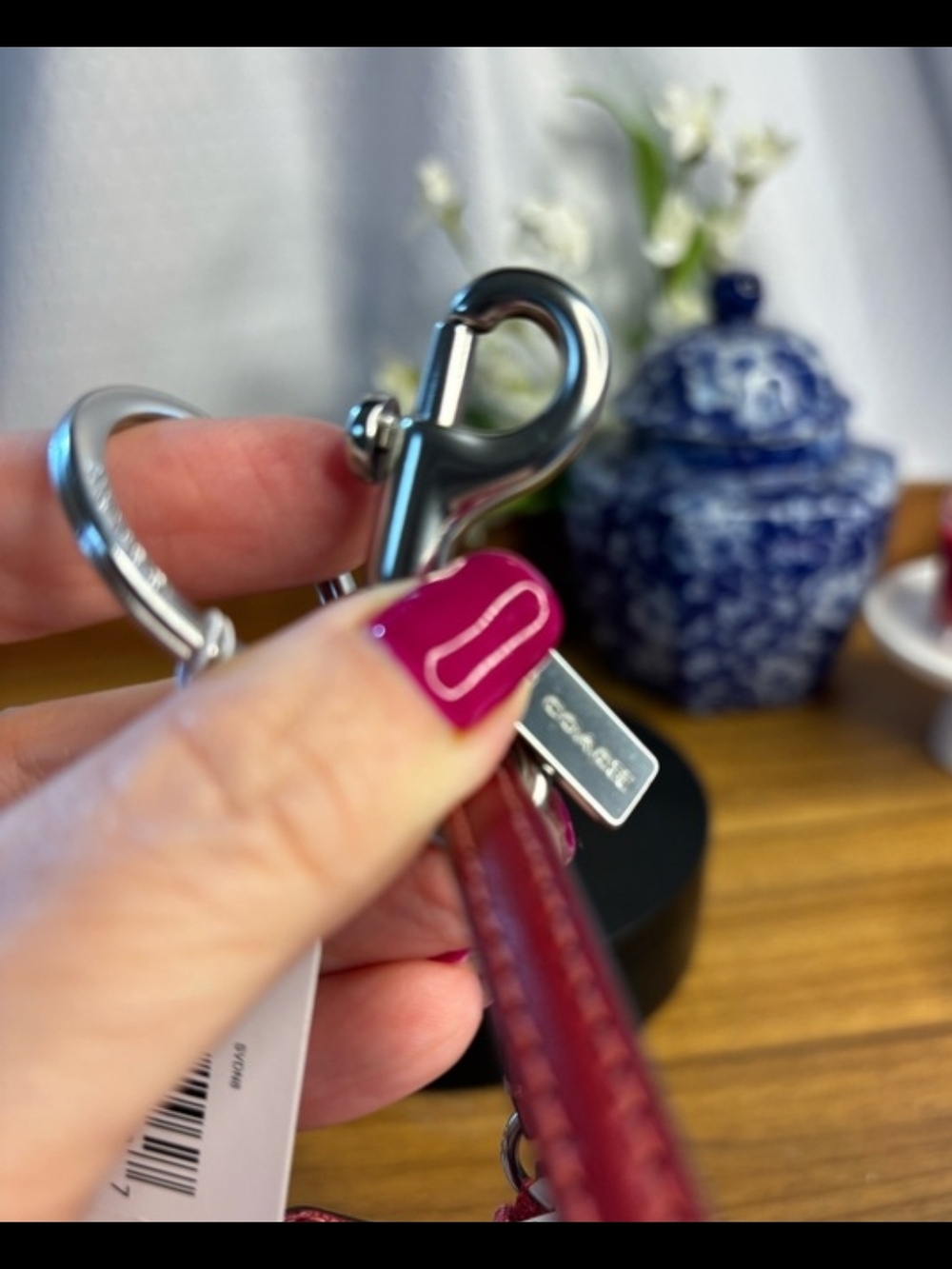 NWT Coach Red Denim Nolita Bag Charm/Keyring - Picture 4 of 5